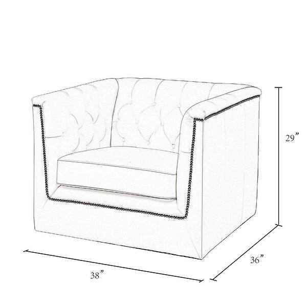 Copper Grove Tofua White Tufted Leather Chair 36"Dx38"Wx36"D Bed